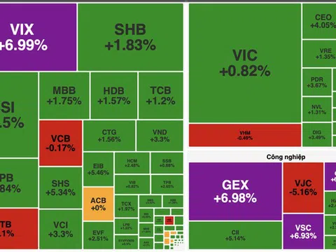 VN-Index bật tăng 20 điểm, thị trường phủ kín sắc xanh
