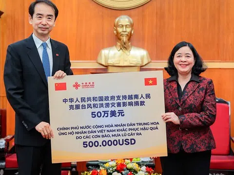 Tiếp nhận 500.000 USD từ Chính phủ Trung Quốc hỗ trợ Việt Nam khắc phục hậu quả thiên tai