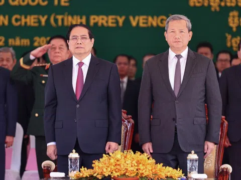 Thủ tướng Phạm Minh Chính cùng Thủ tướng Campuchia khai trương cặp cửa khẩu quốc tế mới