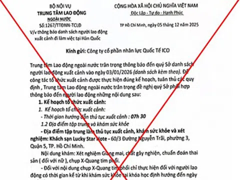 Giả mạo văn bản của Bộ Nội vụ để lừa đảo người lao động