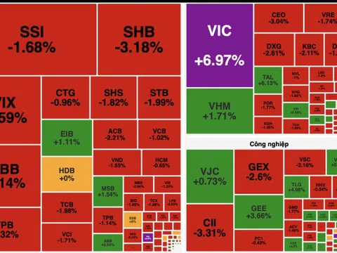 Cổ phiếu Vingroup tăng trần, thị trường chứng khoán “xanh vỏ đỏ lòng”