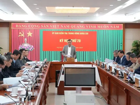 Thông cáo báo chí Kỳ họp thứ 70 của Ủy ban Kiểm tra Trung ương