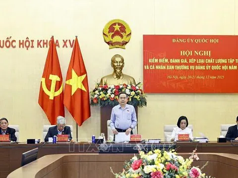 Ban Thường vụ Đảng ủy Quốc hội tổ chức Hội nghị kiểm điểm, đánh giá, xếp loại năm 2025