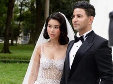 Ái nữ tỷ phú Johnathan Hạnh Nguyễn mặc váy cưới đính 15.000 hoa linh lan