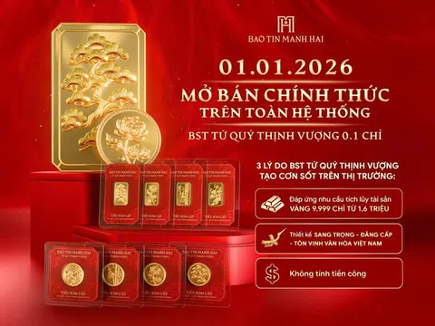 Rộn ràng sáng đầu năm: Dòng người xếp hàng chờ đón “Tiểu kim cát” 0,1 chỉ - Tứ quý thịnh vượng tại Bảo Tín Mạnh Hải