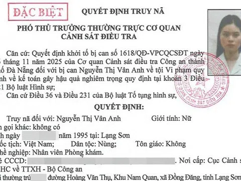 Truy nã đặc biệt nữ kế toán Nguyễn Thị Vân Anh