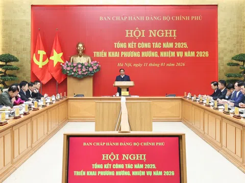 Đồng chí Phạm Minh Chính chủ trì Hội nghị tổng kết năm 2025, triển khai nhiệm vụ năm 2026 của Đảng ủy Chính phủ
