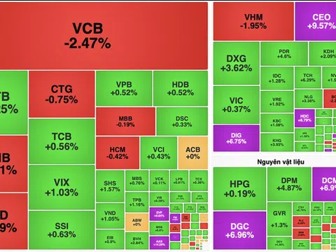 VN-Index rung lắc, nhóm nguyên vật liệu và tiêu dùng làm điểm tựa