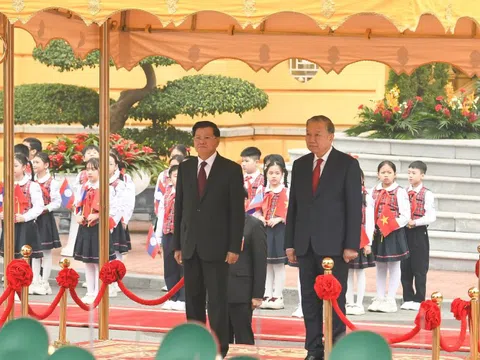 Tổng Bí thư Tô Lâm chủ trì Lễ đón Tổng Bí thư, Chủ tịch nước Lào Thongloun Sisoulith