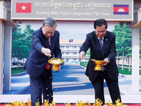 Tổng Bí thư Tô Lâm dự lễ khởi công Trường Hữu nghị Campuchia-Việt Nam