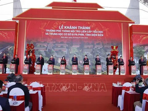 Tổng Bí thư Tô Lâm dự lễ khánh thành trường phổ thông nội trú liên cấp tại Điện Biên