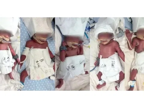 Người phụ nữ 24 tuổi sinh 5 hiếm gặp