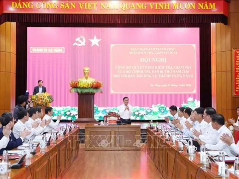 Công bố quyết định kiểm tra, giám sát đối với Ban Thường vụ Thành uỷ Đà Nẵng