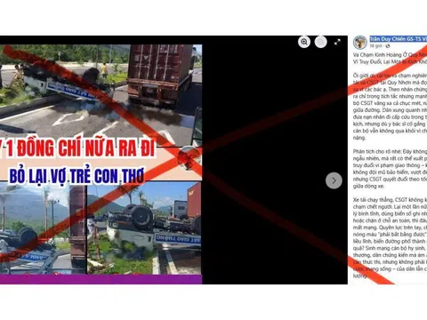 Thông tin CSGT hy sinh khi truy đuổi người vi phạm là sai sự thật