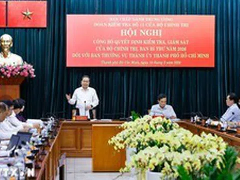 Công bố quyết định kiểm tra, giám sát đối với Ban Thường vụ Thành ủy TPHCM