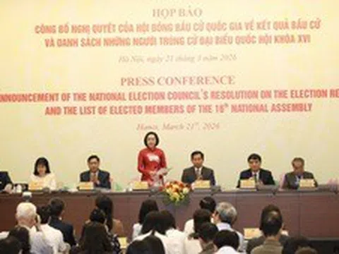 Công bố Nghị quyết về kết quả bầu cử và danh sách trúng cử đại biểu Quốc hội khóa XVI