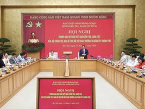 Thông qua Báo cáo kiểm tra, giám sát của Bộ Chính trị, Ban Bí thư đối với Ban Thường vụ Đảng ủy Chính phủ