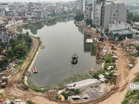 Hà Nội: Ì ạch thi công cải tạo hồ Tứ Liên