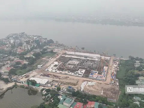 Hà Nội: Toàn cảnh đại công trường xây dựng nhà hát Opera bên cạnh hồ Tây