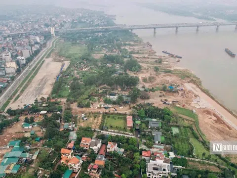 Toàn cảnh khu đất xây dựng công viên rộng gần 20ha ven sông Hồng