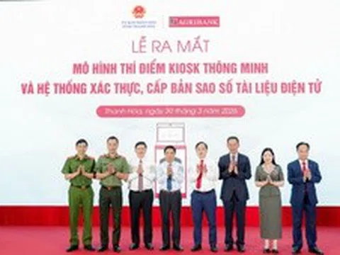 Agribank đồng hành triển khai Kiosk số hóa dịch vụ công