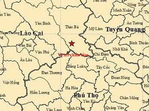 Vừa xảy ra động đất mạnh 3.0 độ gần thủy điện Thác Bà