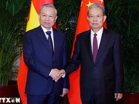 Tổng Bí thư, Chủ tịch nước Tô Lâm hội kiến Ủy viên trưởng Nhân đại toàn quốc Trung Quốc Triệu Lạc Tế