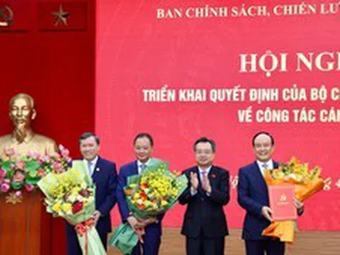 Bổ nhiệm, phân công 3 Phó Trưởng ban, Ban Chính sách, chiến lược Trung ương