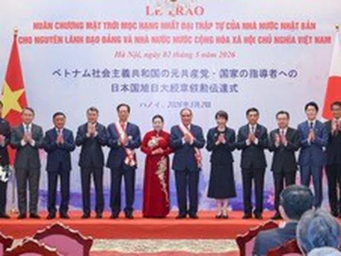 Nhật Bản trao Huân chương Mặt trời mọc tặng nguyên lãnh đạo Đảng, Nhà nước Việt Nam