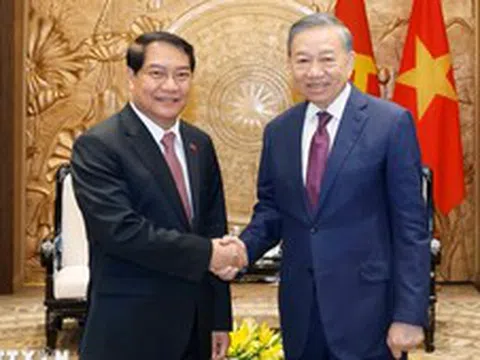 Tổng Bí thư, Chủ tịch nước Tô Lâm tiếp Bí thư Thành ủy, Chủ tịch Hội đồng nhân dân Thủ đô Vientiane (Lào)