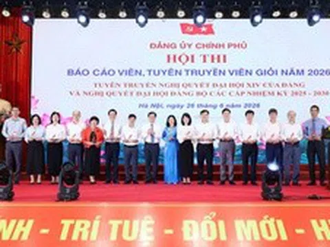 Khai mạc Hội thi báo cáo viên, tuyên truyền viên giỏi Đảng bộ Chính phủ năm 2026