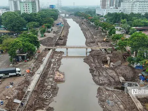 Hà Nội: Toàn cảnh tiến độ dự án cải tạo hạ lưu sông Kim Ngưu gần 700 tỷ đồng