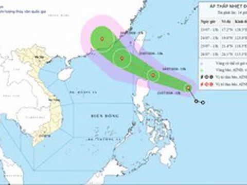 Áp thấp nhiệt đới mạnh lên thành bão trong 24 giờ tới, đi vào Biển Đông