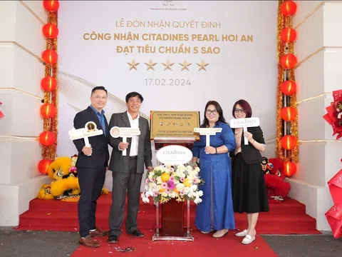 Khu nghỉ dưỡng Citadines Pearl Hoi An được công nhận đạt chuẩn 5 sao bởi Cục Du lịch Quốc gia Việt Nam