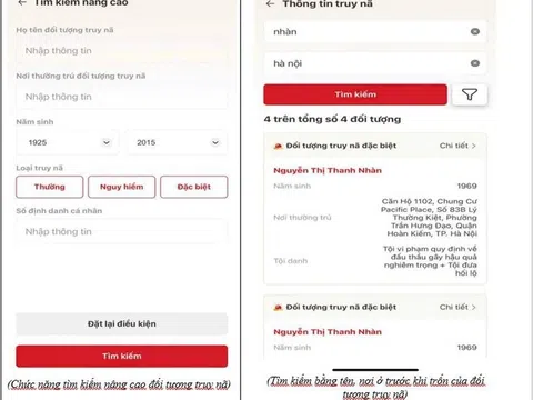 Triển khai tính năng “thông tin truy nã” trên ứng dụng VNeID