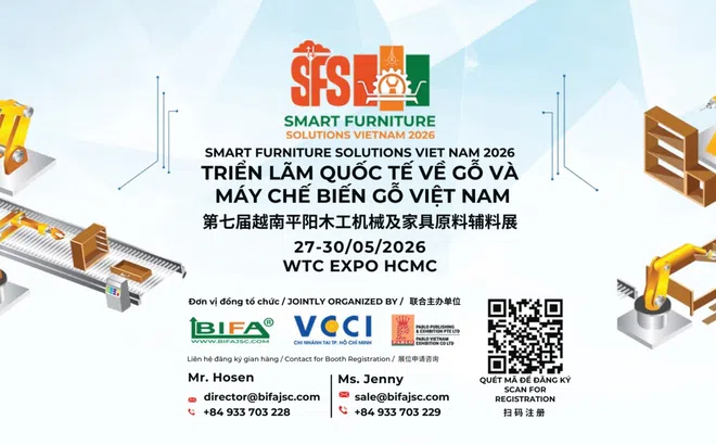 Triển lãm quốc tế Gỗ và Máy chế biến gỗ Việt Nam 2026 (SFS 2026) sẽ quy tụ hơn 1.000 gian hàng