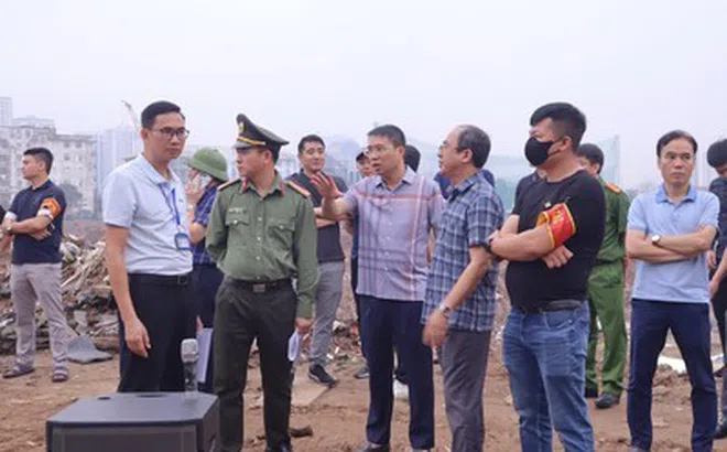 Cưỡng chế công trình vi phạm bảo đảm tiến độ dự án hồ điều hoà Phú Đô